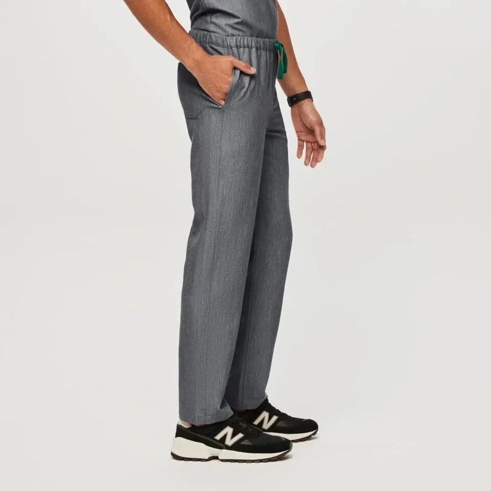 Figs Charcoal Pants with Teal Drawstring